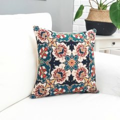 Goblen Dokuma Kırlent Kılıfı Çini Motifli 43x43cm