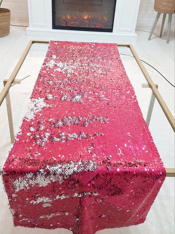 Pul Payetli 5mm Çift Renkli Runner 40x120cm