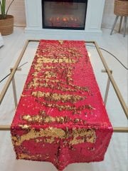 Pul Payetli 5mm Çift Renkli Runner 40x120cm