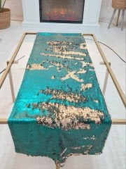 Pul Payetli 5mm Çift Renkli Runner 40x120cm