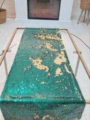 Pul Payetli 5mm Çift Renkli Runner 40x120cm