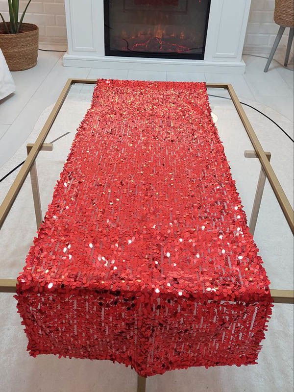 Pul Payetli 6mm Armut Gözyaşı Runner 40x120cm