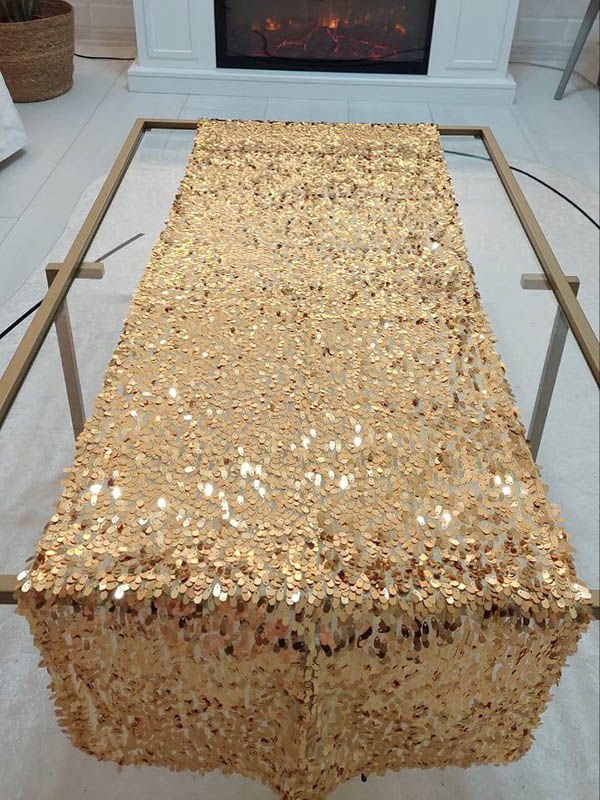 Pul Payetli 6mm Armut Gözyaşı Runner 40x120cm