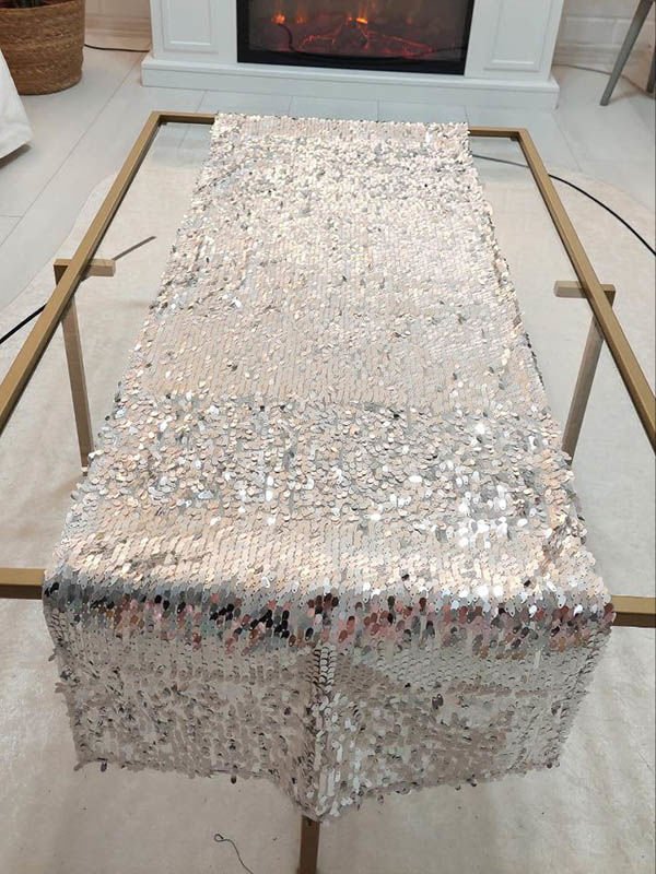 Pul Payetli 6mm Armut Gözyaşı Runner 40x120cm