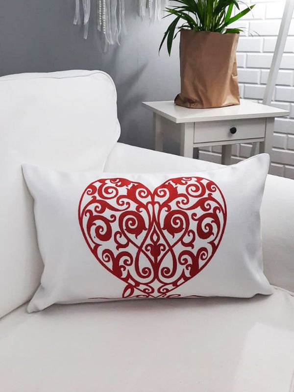 Sevgililer Günü Temalı Kırlent Kılıfı 35x55cm