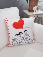 Sevgililer Günü Temalı Kırlent Kılıfı 43x43cm