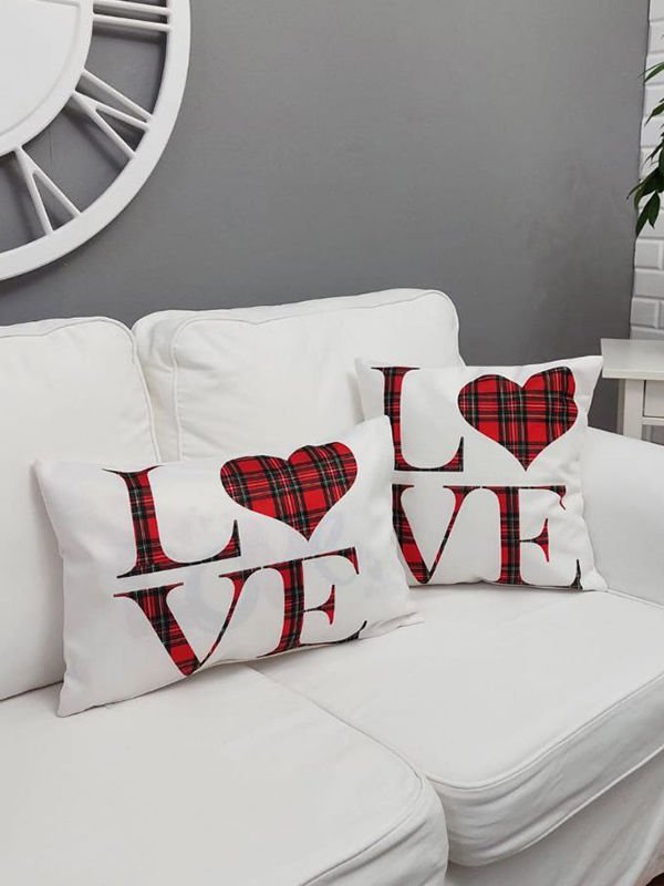 Sevgililer Günü Temalı Kırlent Kılıfı 2 li Set