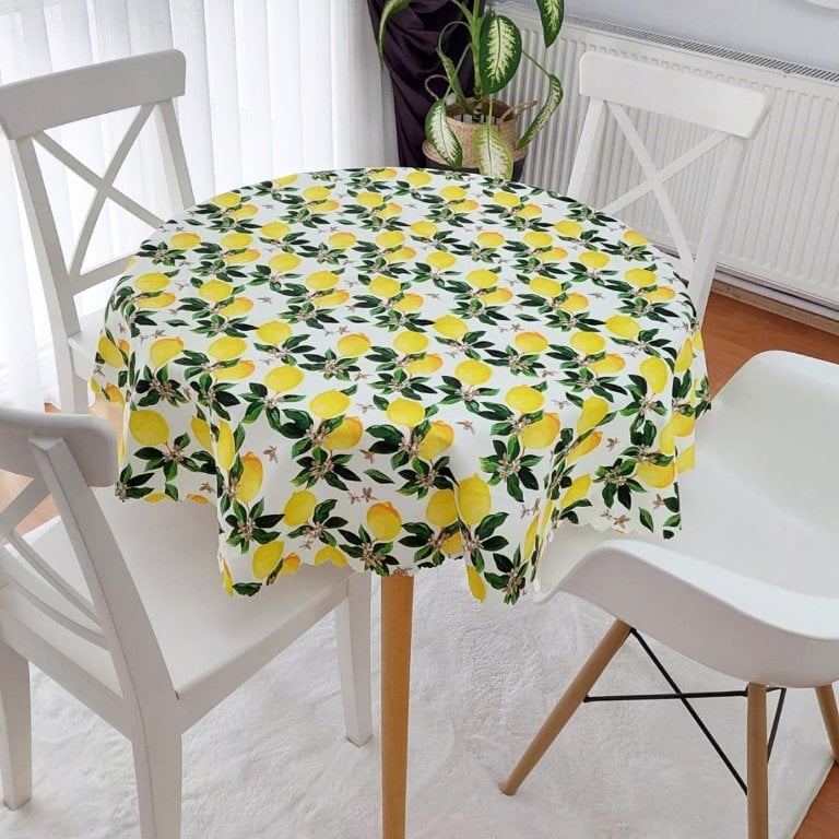 Limon Ağacı Desen Masa Örtüsü