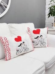 Sevgililer Günü Temalı Kırlent Kılıfı 2 li Set