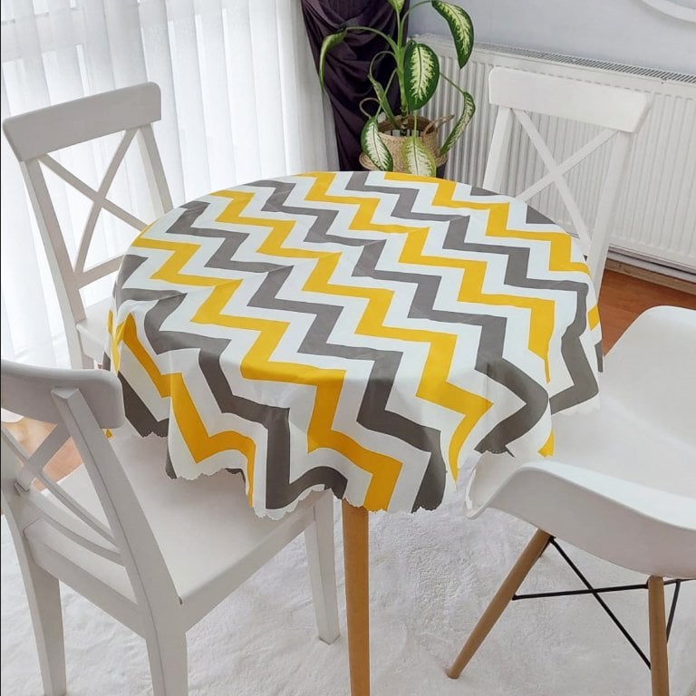 Trend Renkli Zigzag Desen Masa Örtüsü