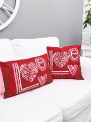 Sevgililer Günü Temalı Kırlent Kılıfı 2 li Set