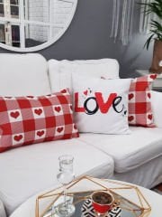 Sevgililer Günü Temalı Kırlent Kılıfı 3 lü Set