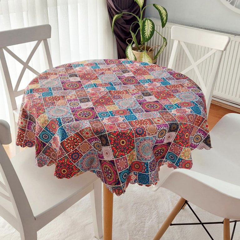 Renkli Patchwork Desen Masa Örtüsü