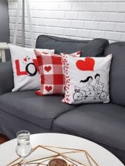 Sevgililer Günü Temalı Kırlent Kılıfı 3 lü Set