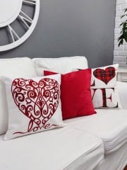 Sevgililer Günü Temalı Kırlent Kılıfı 3 lü Set