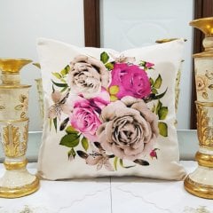Çiçek Bahçesi Baskılı Kırlent Kılıfı 43x43cm