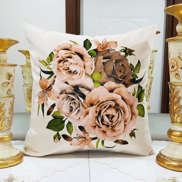 Çiçek Bahçesi Baskılı Kırlent Kılıfı 43x43cm