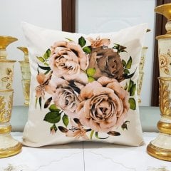 Çiçek Bahçesi Baskılı Kırlent Kılıfı 43x43cm