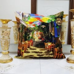 Cunda Baskılı Kırlent Kılıfı 43x43cm