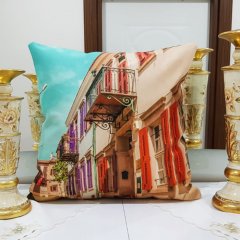 Cunda Baskılı Kırlent Kılıfı 43x43cm
