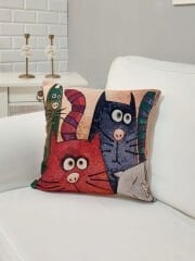 Goblen Dokuma Kırlent Kılıfı 43x43cm