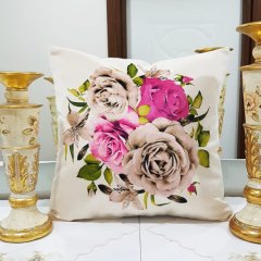 Çiçek Bahçesi Baskılı Kırlent Kılıfı 43x43cm