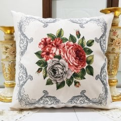 Çiçek Bahçesi Baskılı Kırlent Kılıfı 43x43cm