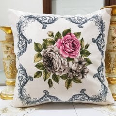 Çiçek Bahçesi Baskılı Kırlent Kılıfı 43x43cm