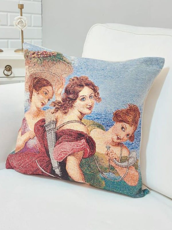 Goblen Dokuma Kırlent Kılıfı 43x43cm