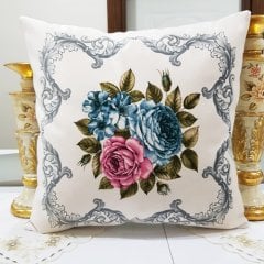 Çiçek Bahçesi Baskılı Kırlent Kılıfı 43x43cm