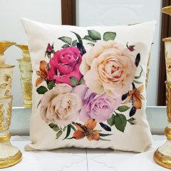 Çiçek Bahçesi Baskılı Kırlent Kılıfı 43x43cm