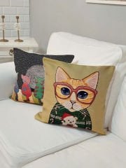 Goblen Dokuma Kırlent Kılıfı 2 li Kombin Set