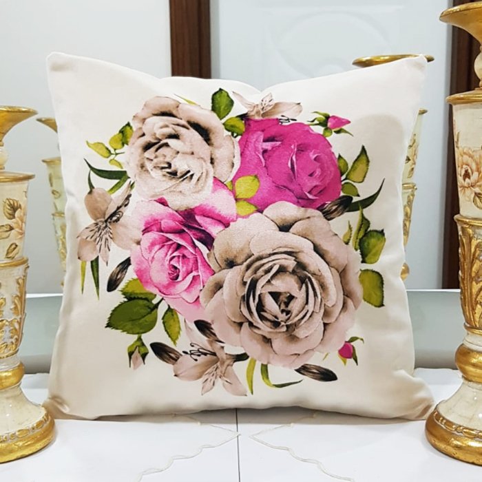 Çiçek Bahçesi Baskılı Kırlent Kılıfı 43x43cm