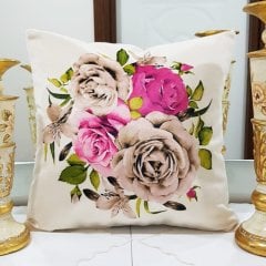 Çiçek Bahçesi Baskılı Kırlent Kılıfı 43x43cm
