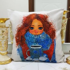 Anime Baskılı Kırlent Kılıfı 43x43cm