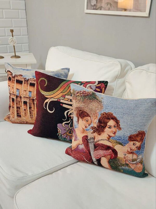 Goblen Dokuma Kırlent Kılıfı 3lü Karışık Kombin Set