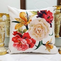 Çiçek Bahçesi Baskılı Kırlent Kılıfı 43x43cm