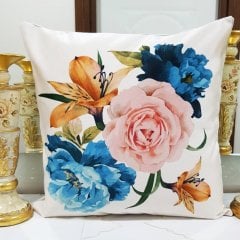 Çiçek Bahçesi Baskılı Kırlent Kılıfı 43x43cm