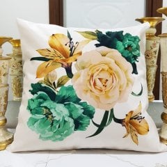 Çiçek Bahçesi Baskılı Kırlent Kılıfı 43x43cm