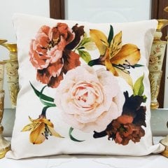 Çiçek Bahçesi Baskılı Kırlent Kılıfı 43x43cm
