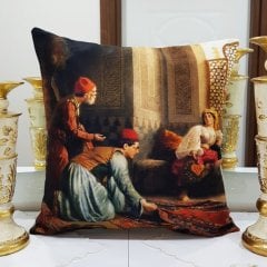 Tablo Baskılı Kırlent Kılıfı 43x43cm