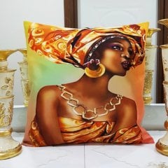 African Baskılı Kırlent Kılıfı 43x43cm