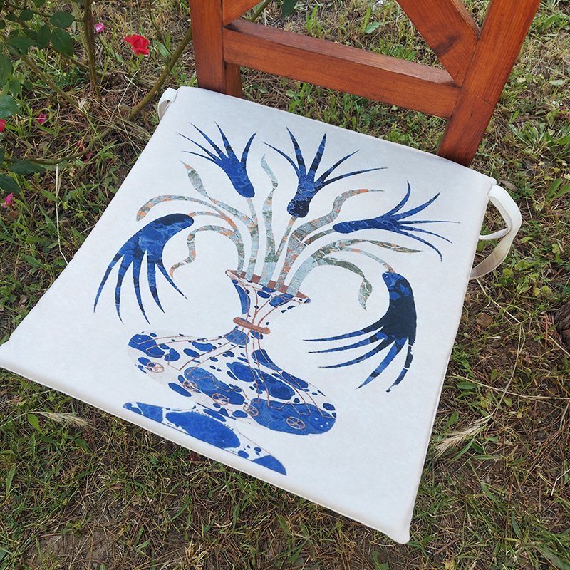 Çini Desen Sandalye Minderi 43x43cm