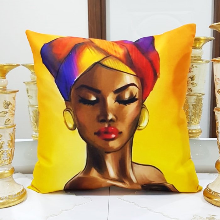 African Baskılı Kırlent Kılıfı 43x43cm