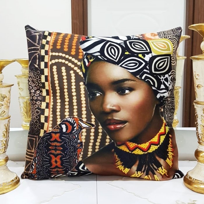 African Baskılı Kırlent Kılıfı 43x43cm