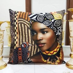 African Baskılı Kırlent Kılıfı 43x43cm