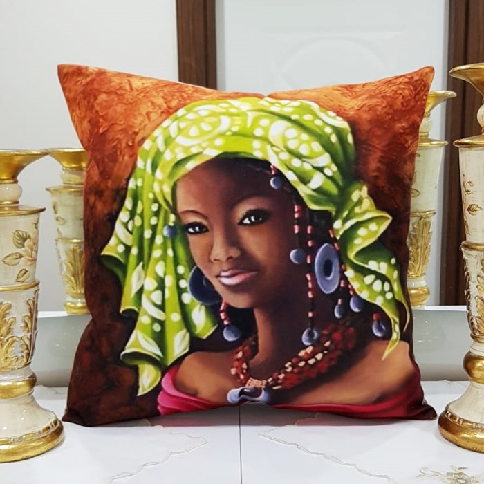 African Baskılı Kırlent Kılıfı 43x43cm