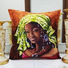 African Baskılı Kırlent Kılıfı 43x43cm