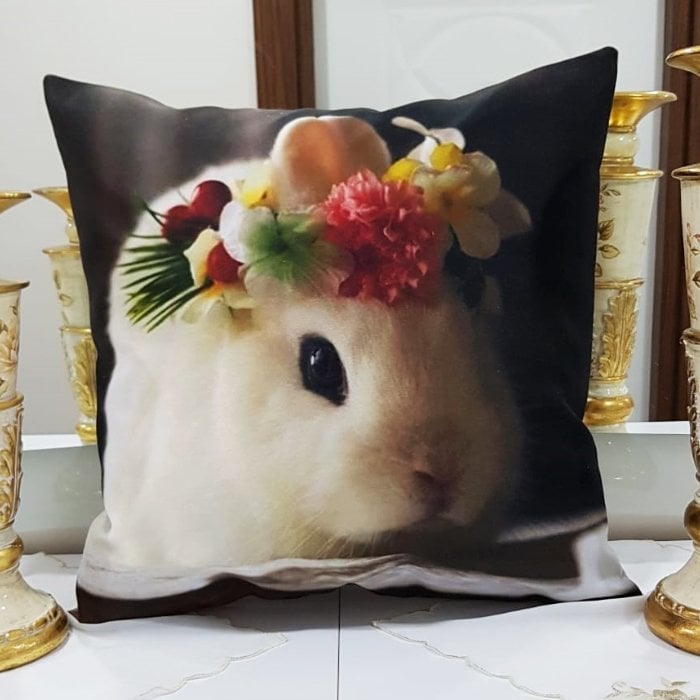 Animal Baskılı Kırlent Kılıfı 43x43cm