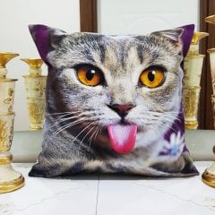 Animal Kedi Baskılı Kırlent Kılıfı 43x43cm